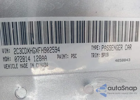 2015 Dodge Charger Sxt z USA, uszkodzony, nr VIN 2C3CDXHGXFH902594